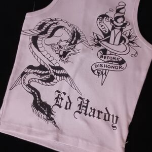 Ed Hardy Kids Graphic Tank Top - White